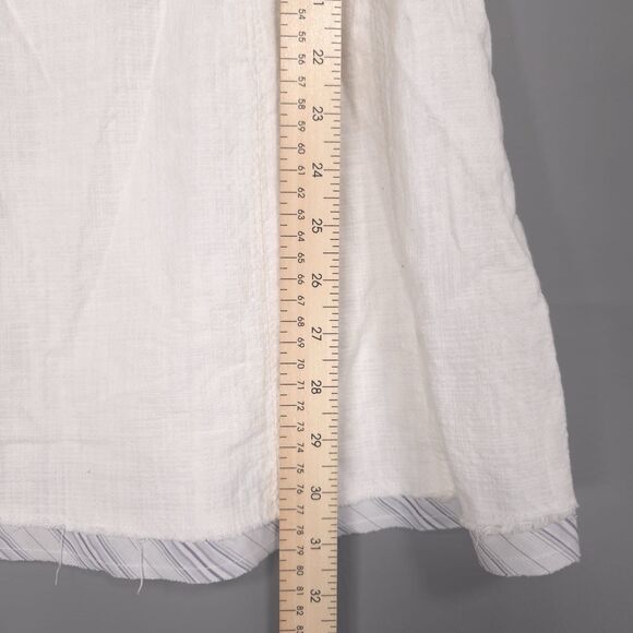 Free People Mini Dress Size 8 White Floral Lace Cap Sleeves Cotton - Picture 5 of 11